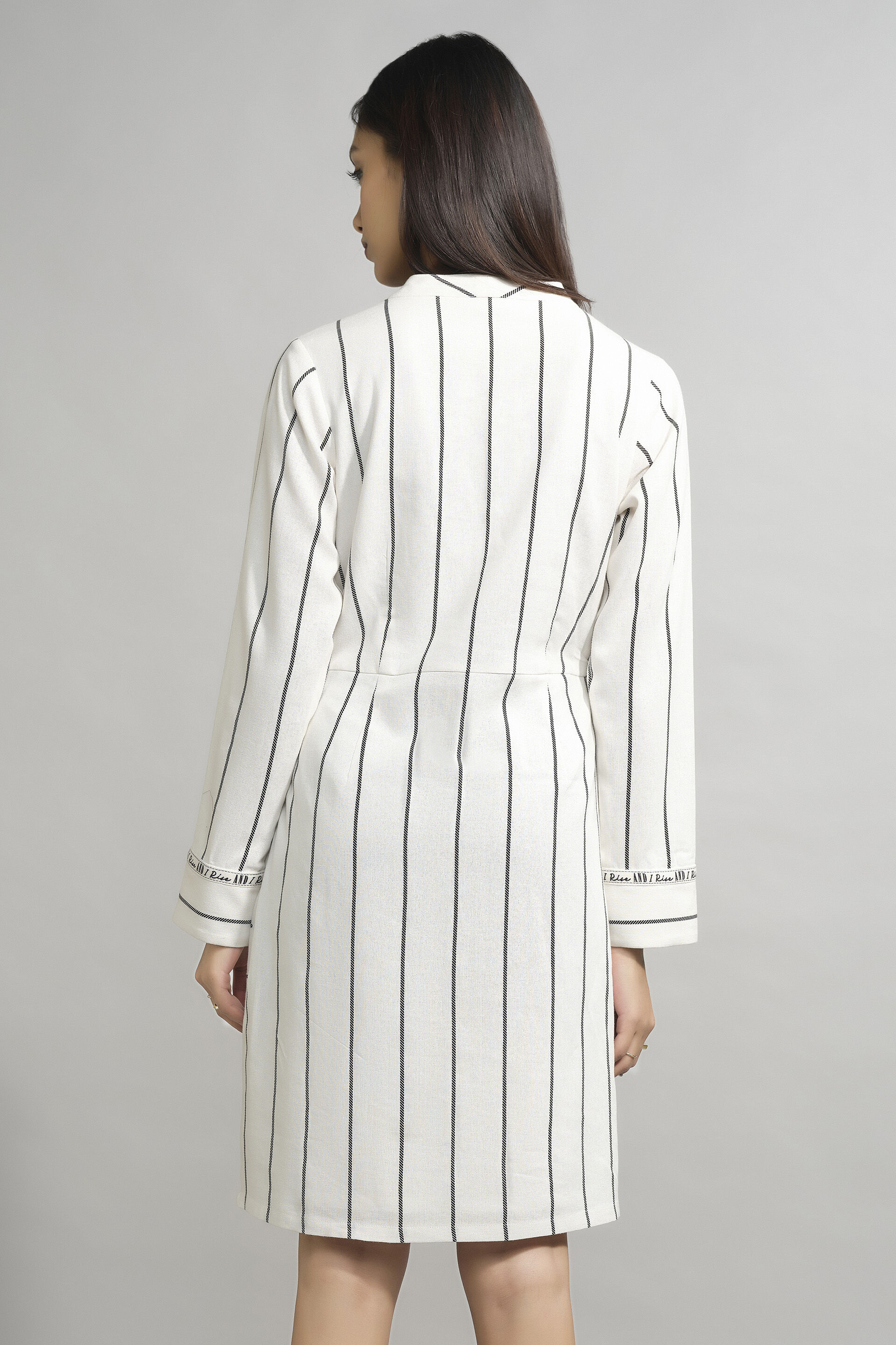 Stripe Every Way Wrap Dress, White, image 5